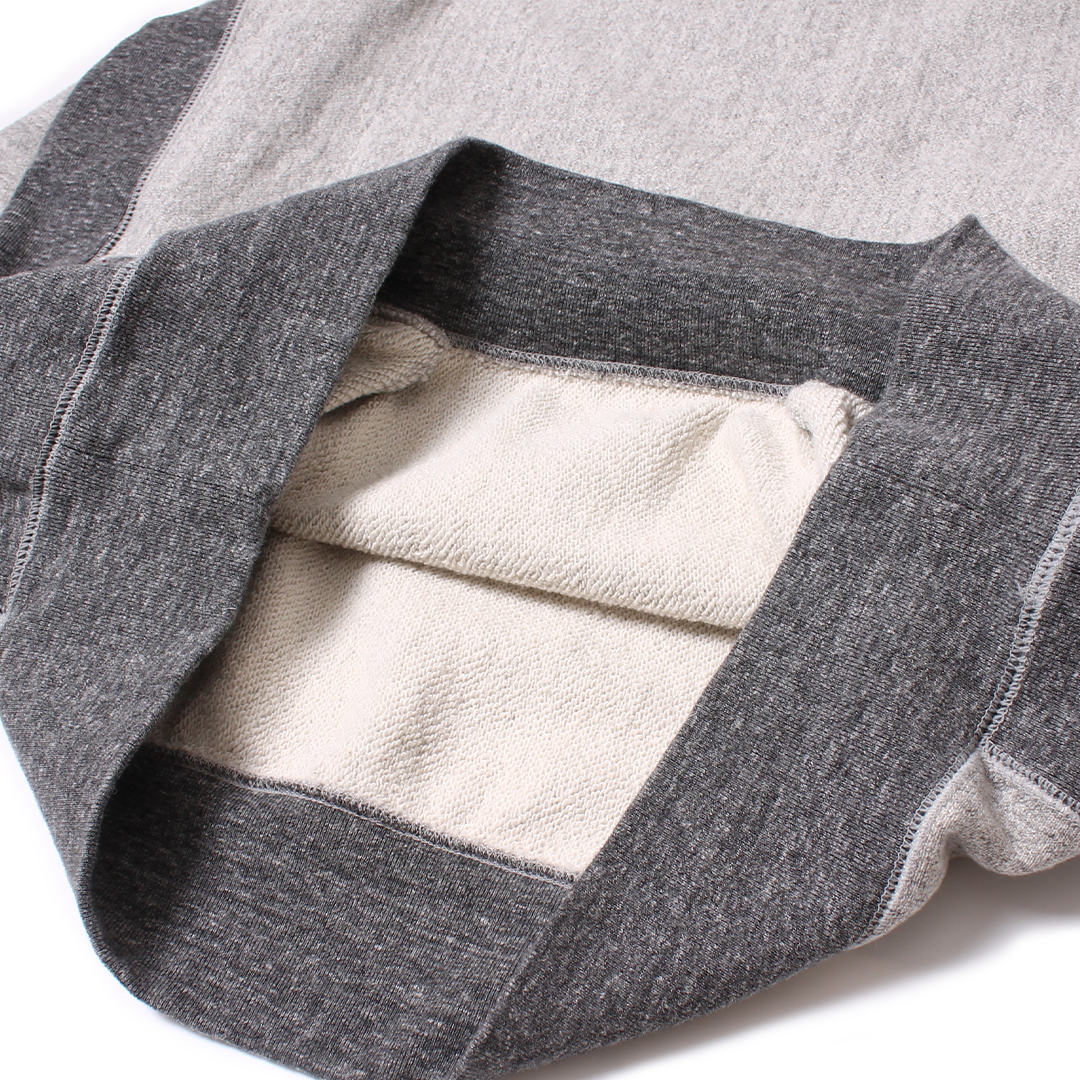 FELCO 16oz TERRY CLASSIC FIT INVERSE WEAVE DOUBLE V GUSSET SET IN CREW SWEAT W/SLASH POCKET - TWO TONE