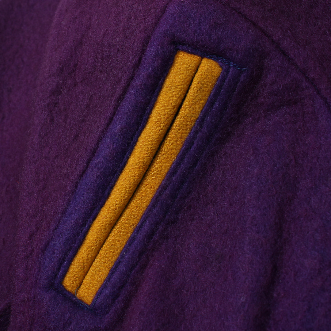 FELCO VINTAGE STADIUM JACKET - PLAIN PURPLE & BLUE & YELLOW