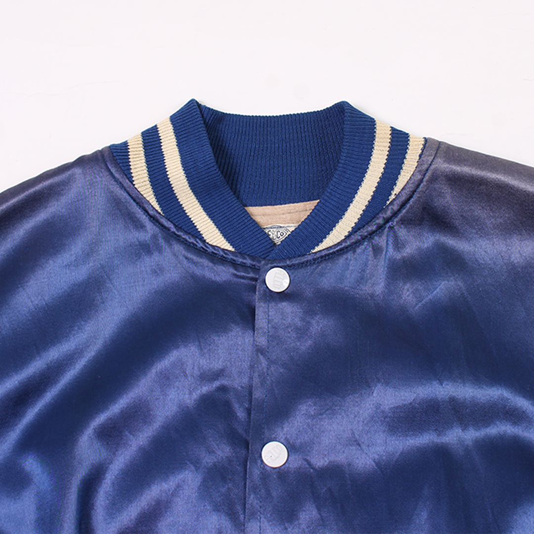 FELCO VINTAGE SATIN STADIUM JACKET - BLUE 30 YR. OLD TIMERS CLUB