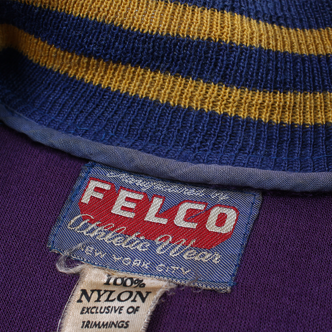 FELCO VINTAGE STADIUM JACKET - PLAIN PURPLE & BLUE & YELLOW