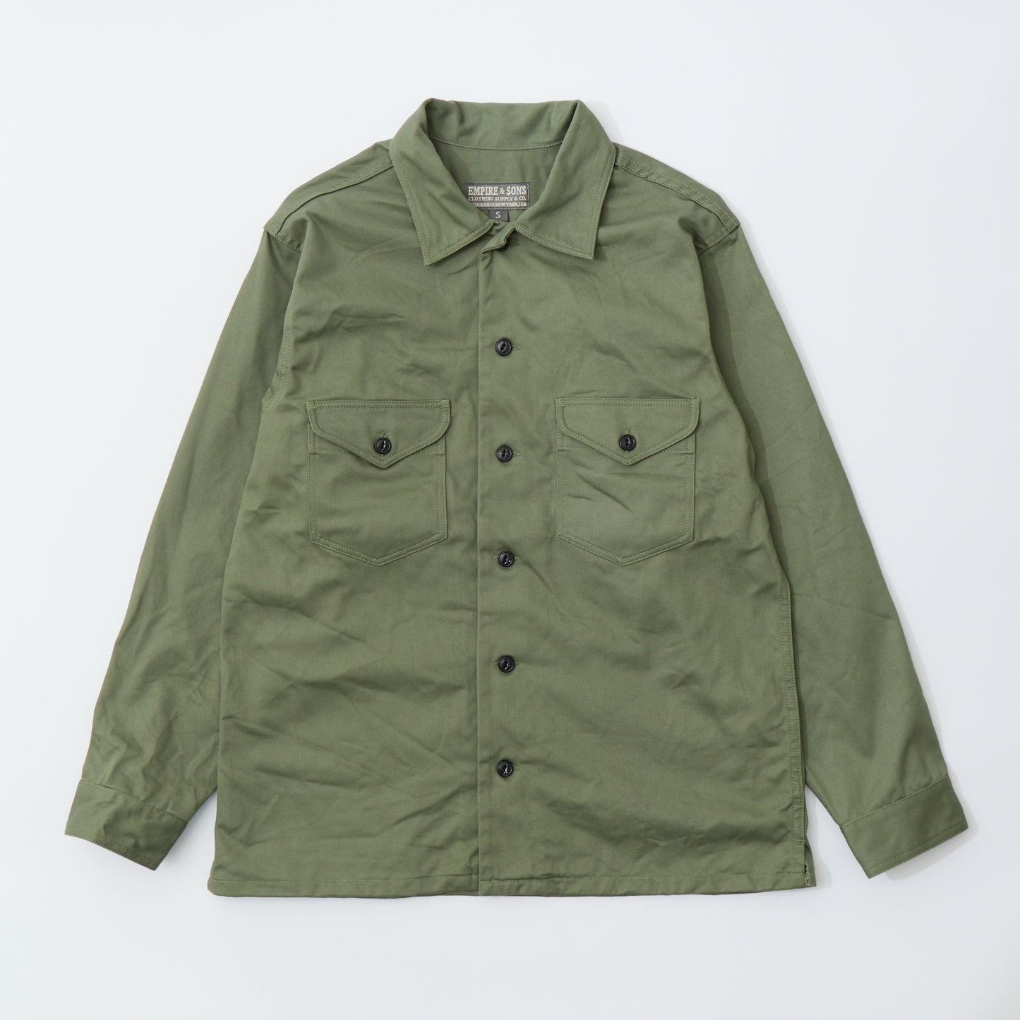 EMPIRE & SONS WORK SHIRT JACKET HIGHCOUNT CHINO CLOTH - OLIVE DRAB
