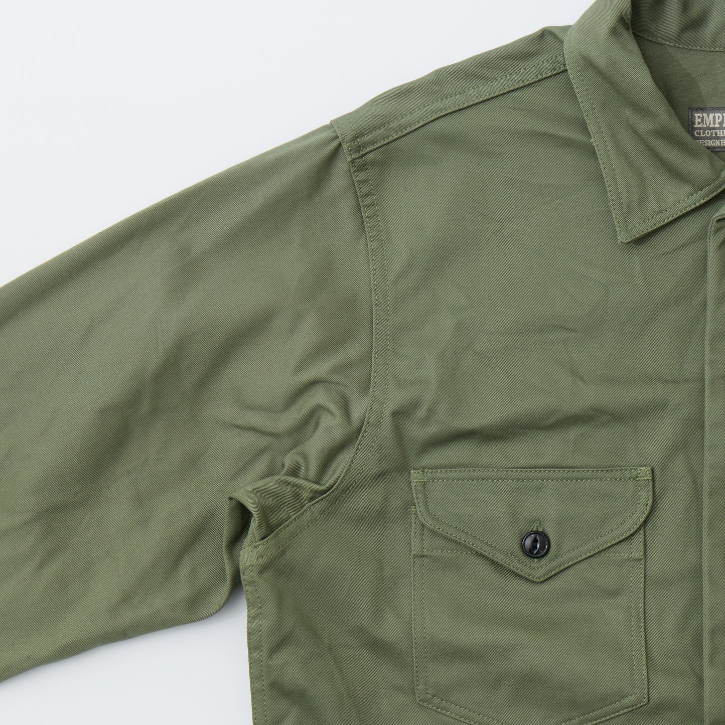 EMPIRE & SONS WORK SHIRT JACKET HIGHCOUNT CHINO CLOTH - OLIVE DRAB