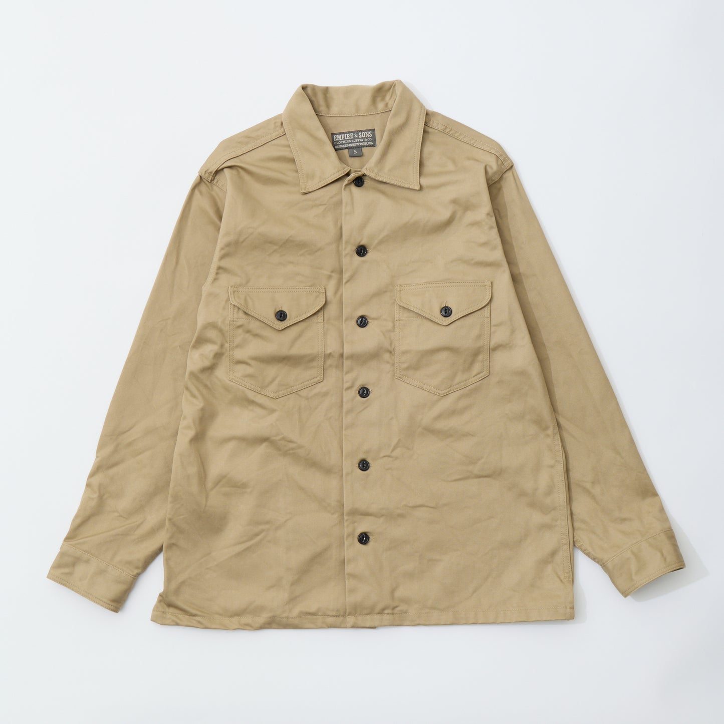 EMPIRE & SONS WORK SHIRT JACKET HIGHCOUNT CHINO CLOTH - KHAKI