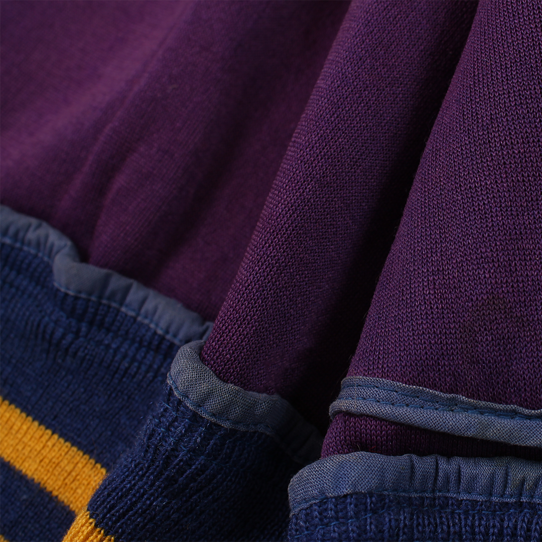 FELCO VINTAGE STADIUM JACKET - PLAIN PURPLE & BLUE & YELLOW