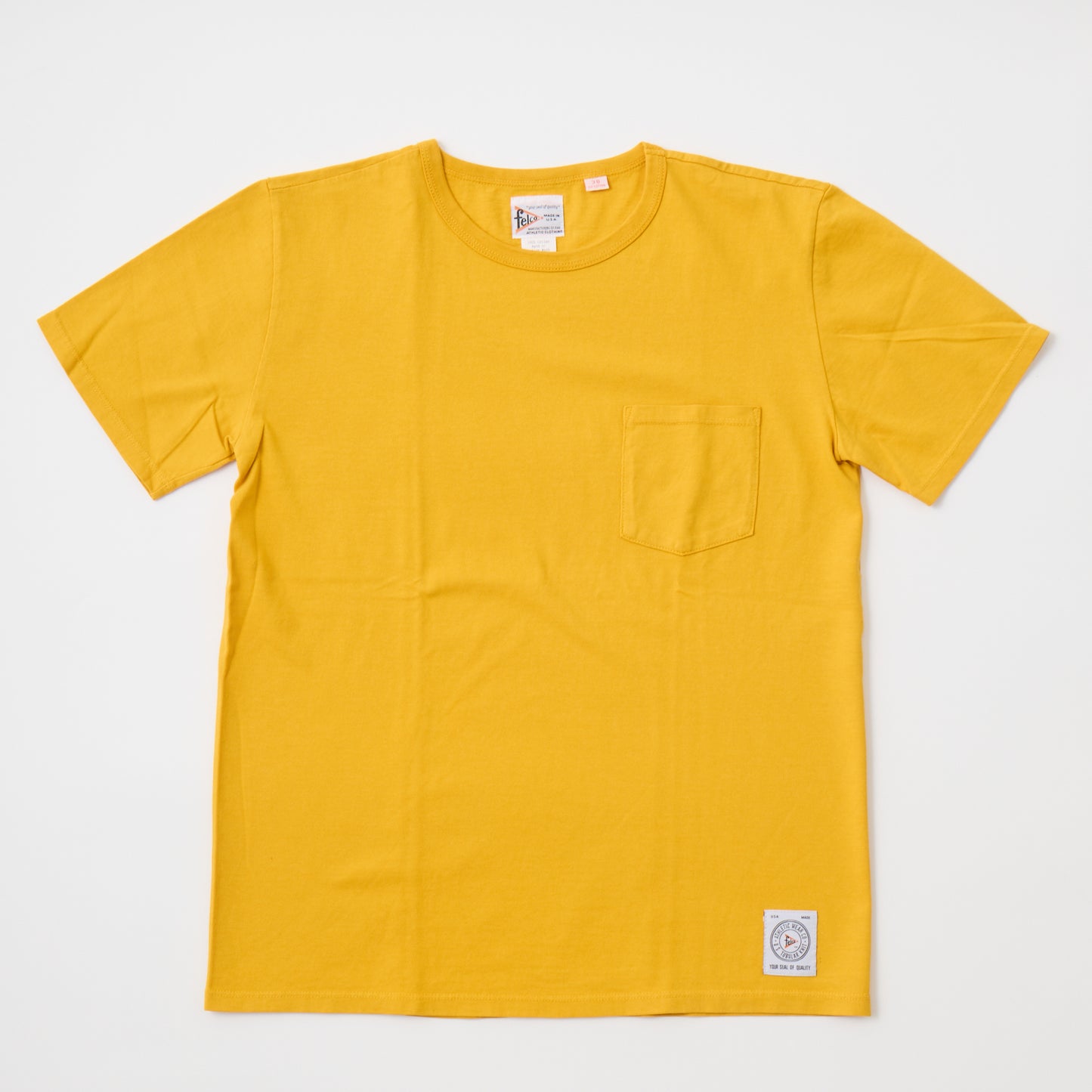 FELCO S/S CREW NECK POCKET-T 18 SINGLE US TUBULAR JERSEY MADE IN USA - 3 COLORS