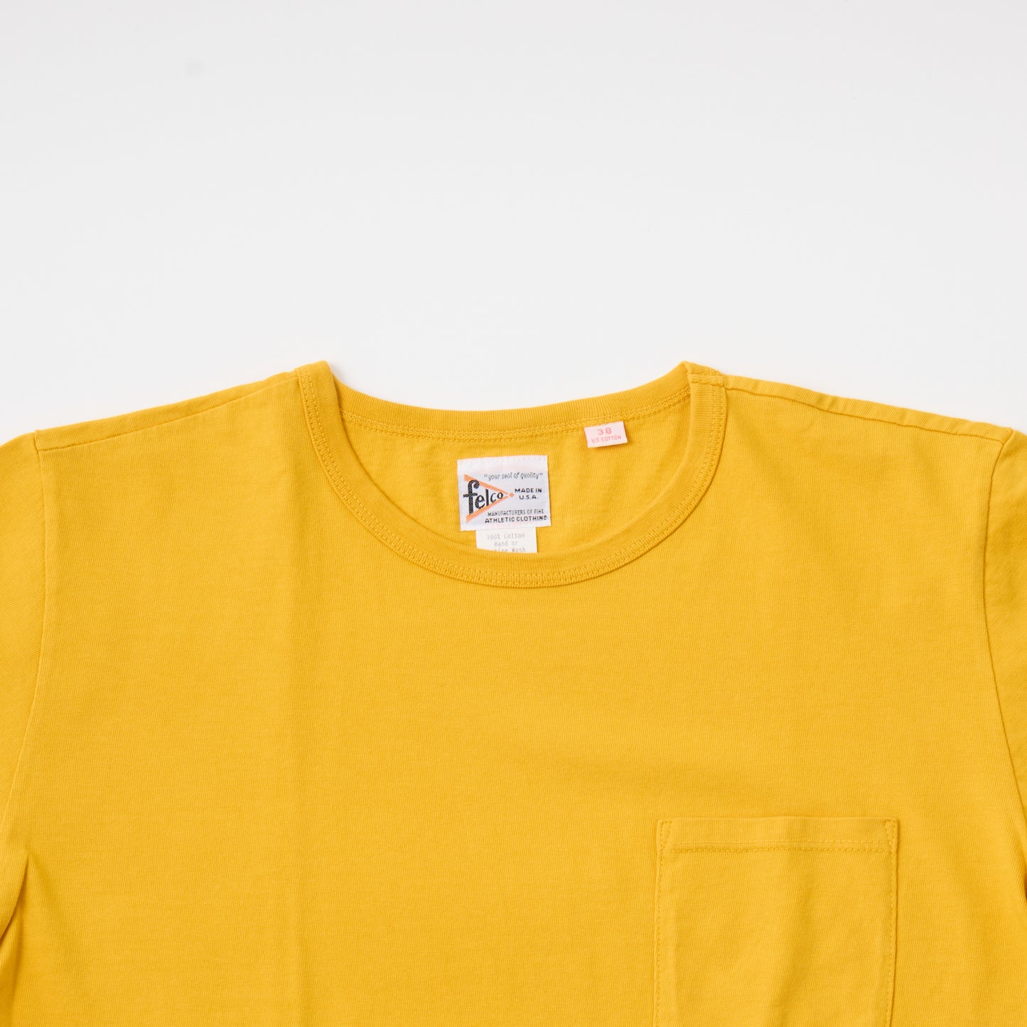 FELCO S/S CREW NECK POCKET-T 18 SINGLE US TUBULAR JERSEY MADE IN USA - 3 COLORS