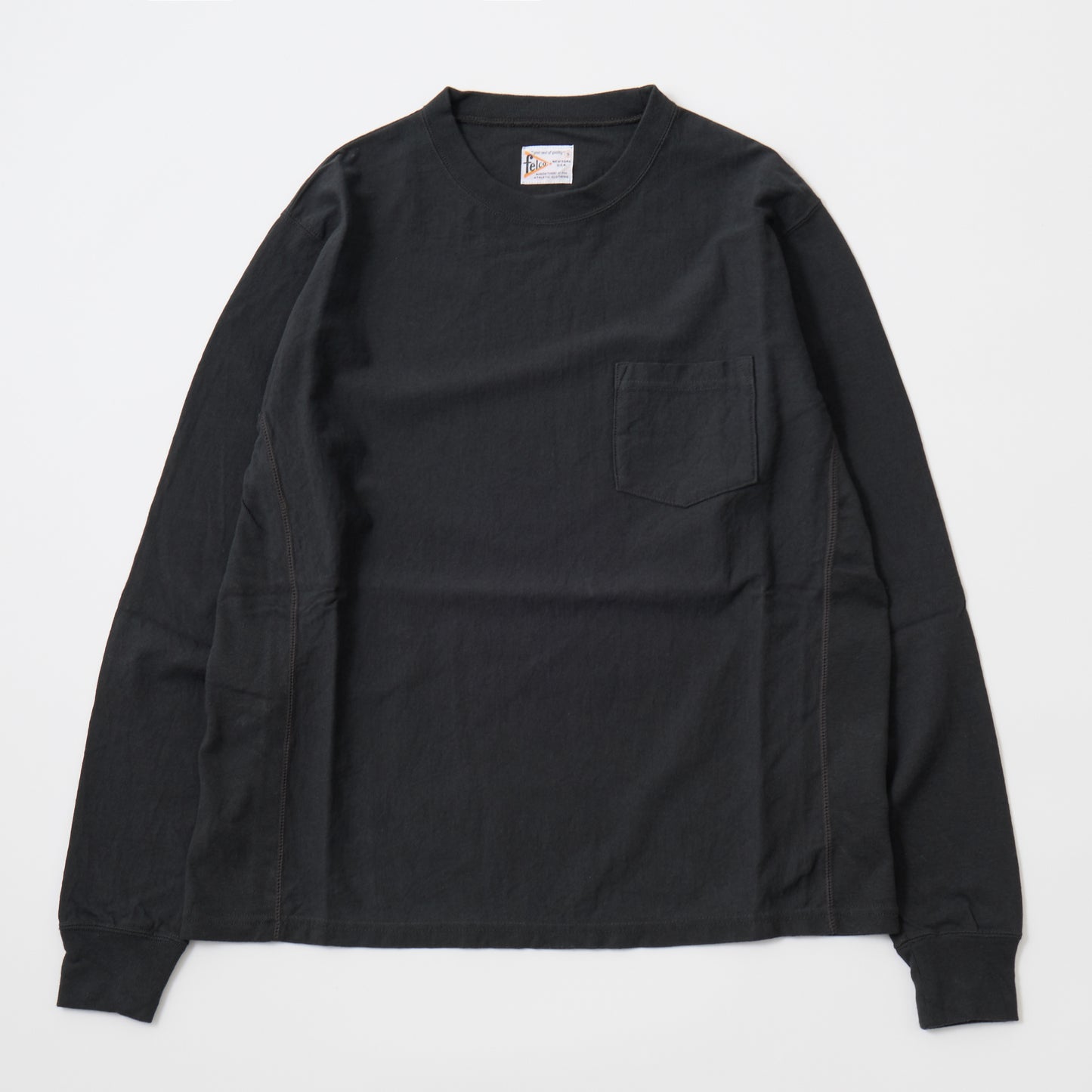 FELCO LS INVERSEWEAVE CREW NECK POCKET -T 7oz 18 SINGLE JERSEY - 6 Colors - FELC-297