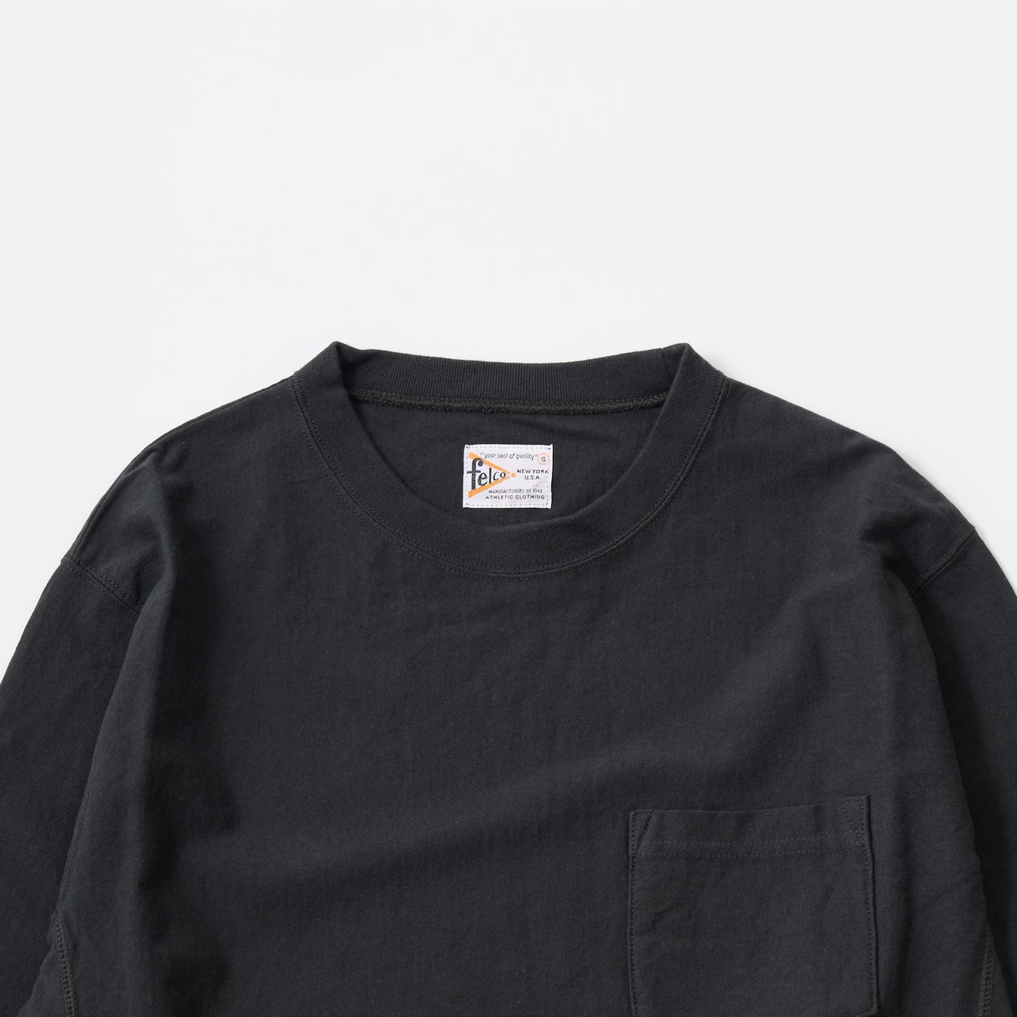 FELCO LS INVERSEWEAVE CREW NECK POCKET -T 7oz 18 SINGLE JERSEY - 6 Colors - FELC-297