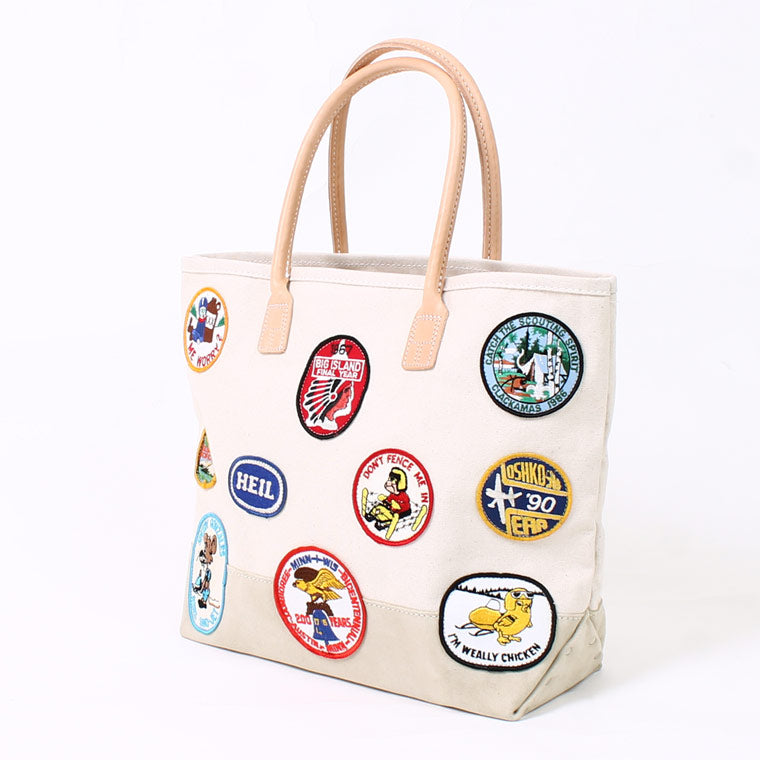 HERITAGE LEATHER VINTAGE PATCH CANVAS DAY TOTE BAG