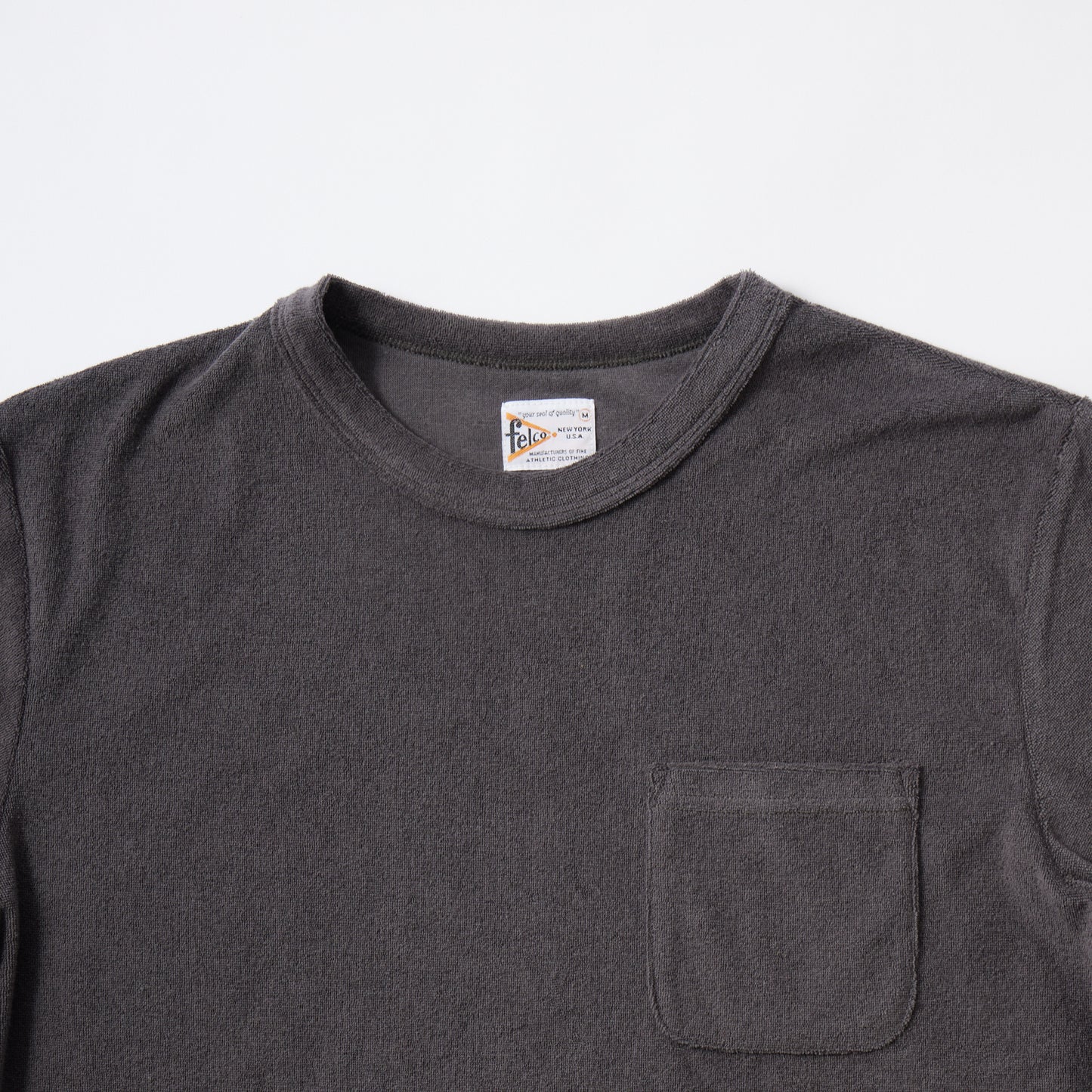 FELCO  S/S PILE SET IN SLEEVE POCKET CREW T-SHIRT - 8 COLORS