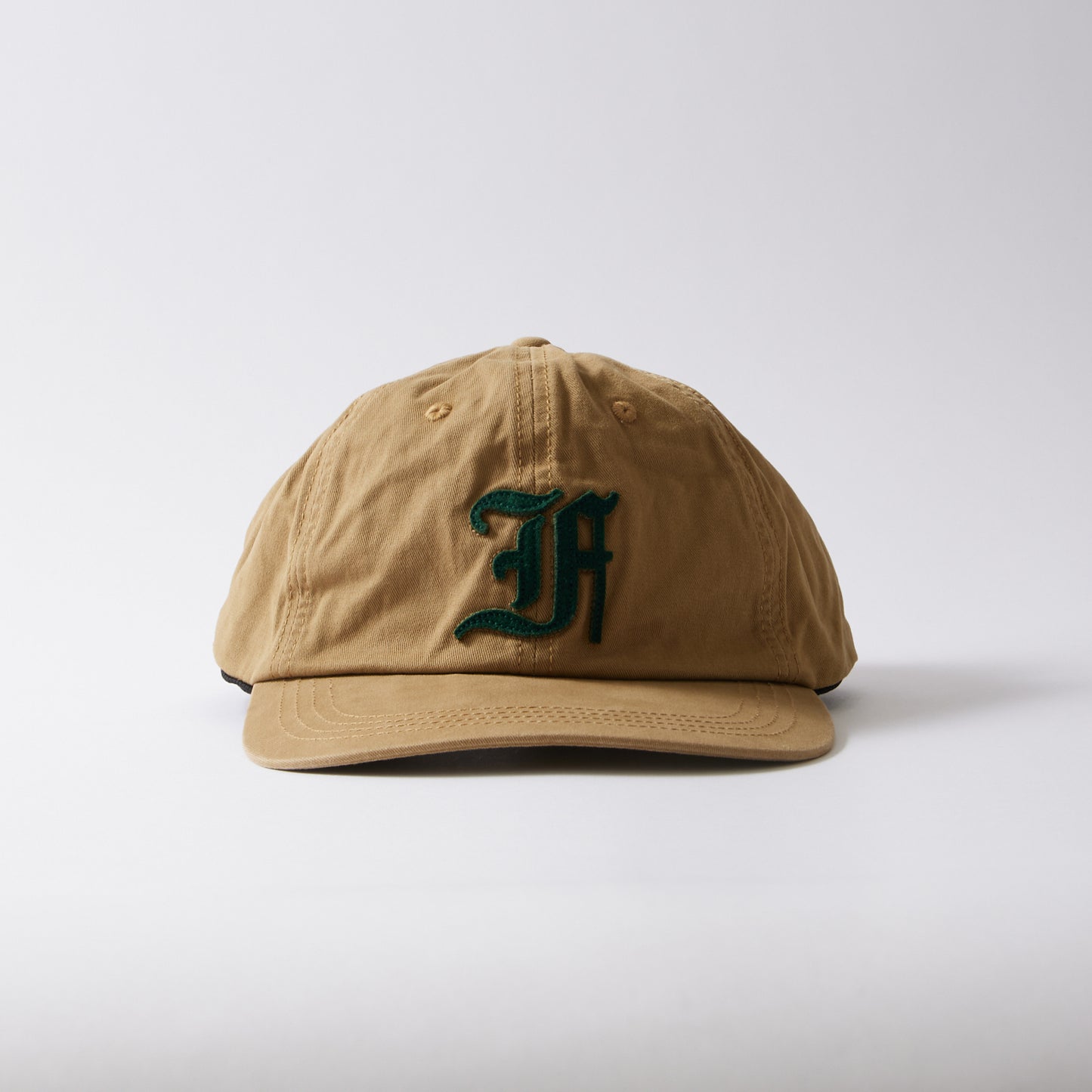 FELCO NEW SHAPE STONE WASHED TWILL BB CAP W/OLD FONT "F" FELT WAPPEN