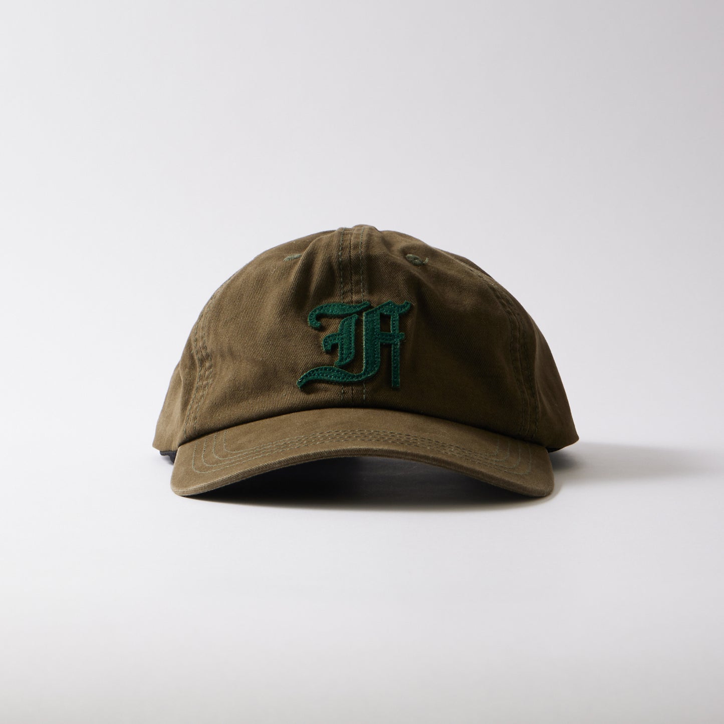 FELCO NEW SHAPE STONE WASHED TWILL BB CAP W/OLD FONT "F" FELT WAPPEN