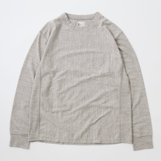 FELCO L/S INVERSE WEAVE CREW NECK POCKET T 7oz 18 SINGLE JERSEY ALL FLATSEAMA