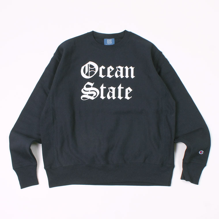 CALIFOLKS US CHAMPION REVERSE WEAVE CREW NECK SWEAT - OCEANSTATE PRINT