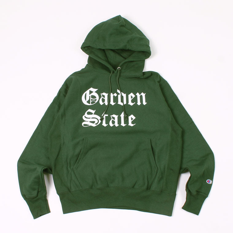 CALIFOLKS US CHAMPION REVERSE WEAVE HOODED PULLOVER SWEAT - GARDENSTATE PRINT