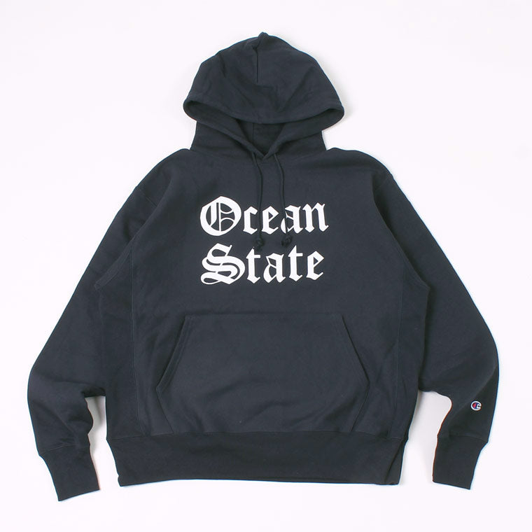 CALIFOLKS US CHAMPION REVERSE WEAVE HOODED PULLOVER SWEAT - OCEANSTAE PRINT