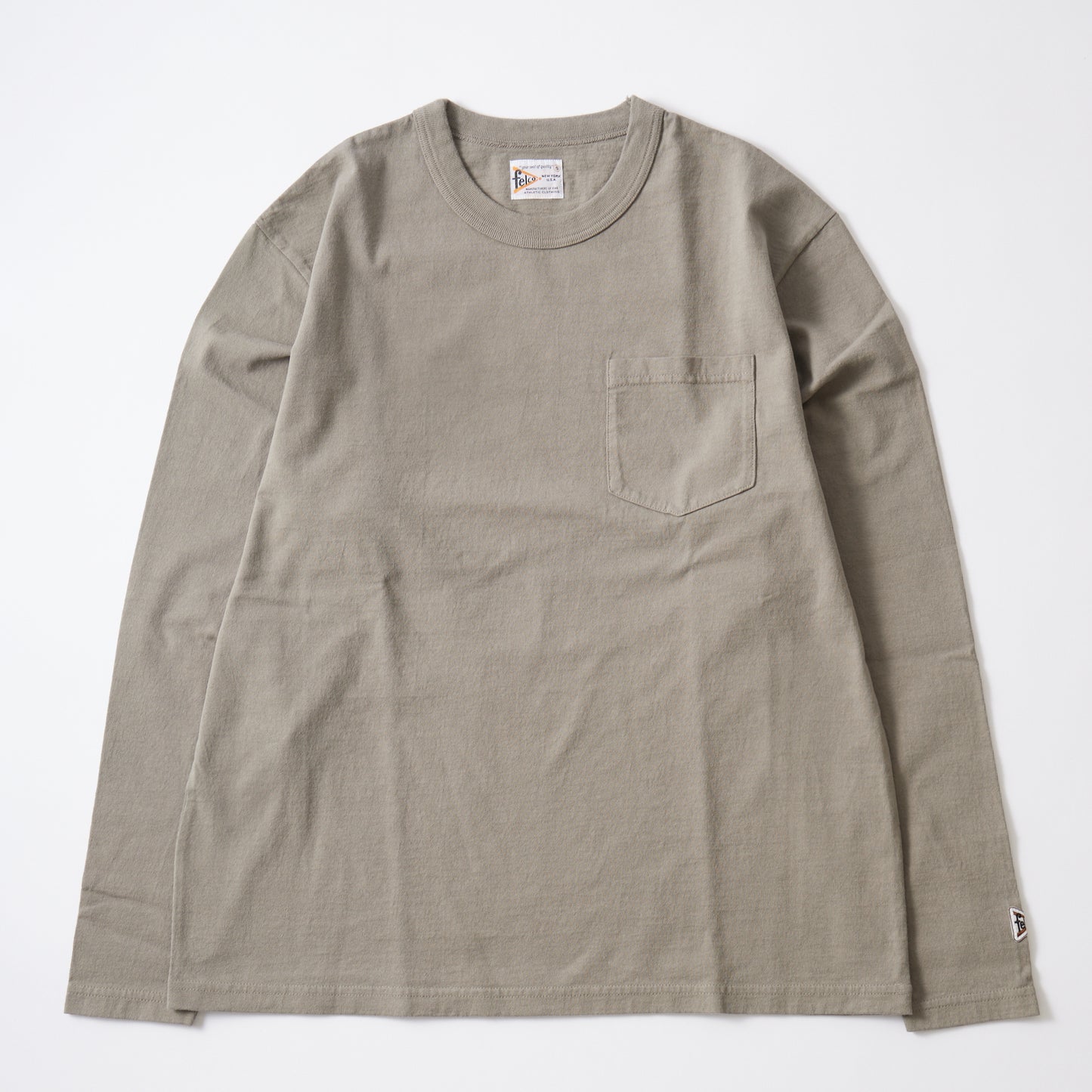 FELCO MODIFIED L/S BINDER NECK CREW POCKET T 7oz 18 SINGLE JERSEY - 10 COLORS