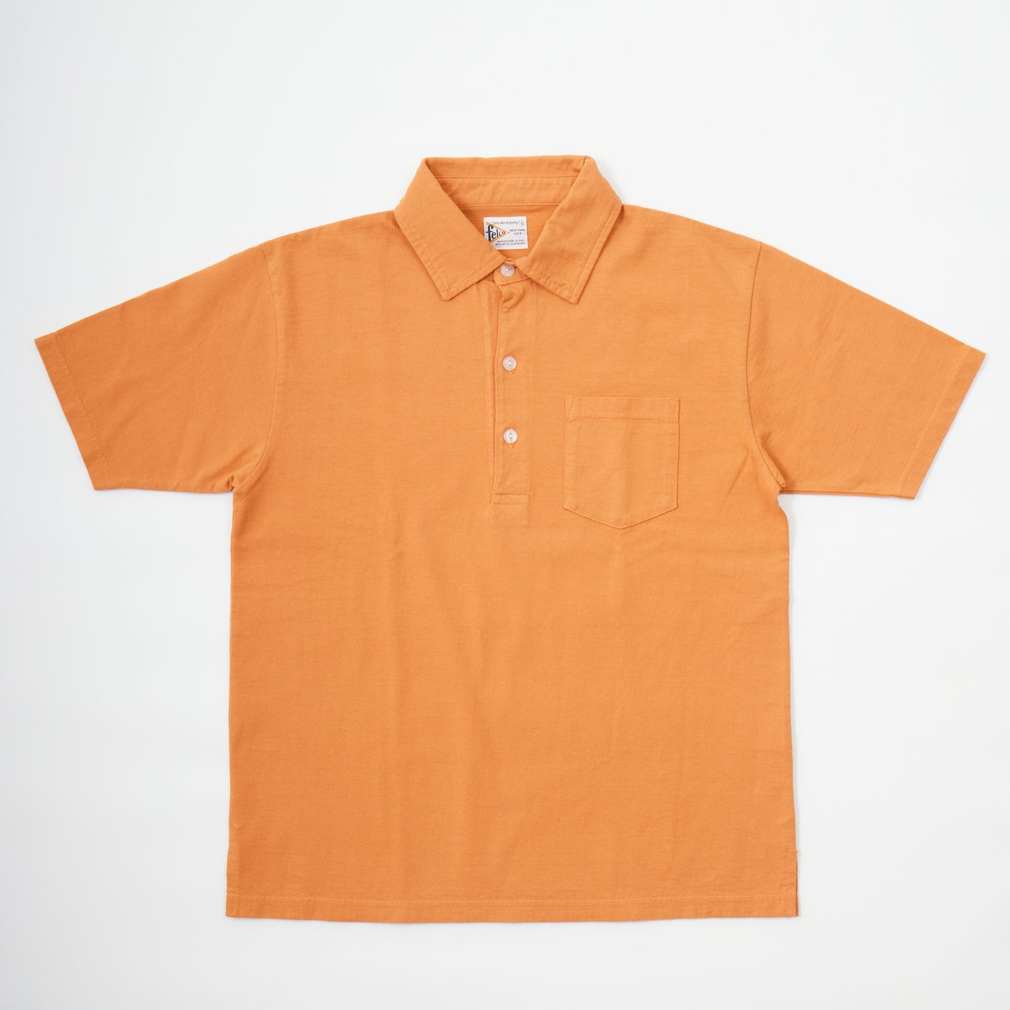 FELCO S/S POLO SHIRT W/3CAT EYE BUTTON 7oz 18SINGLE JERSEY