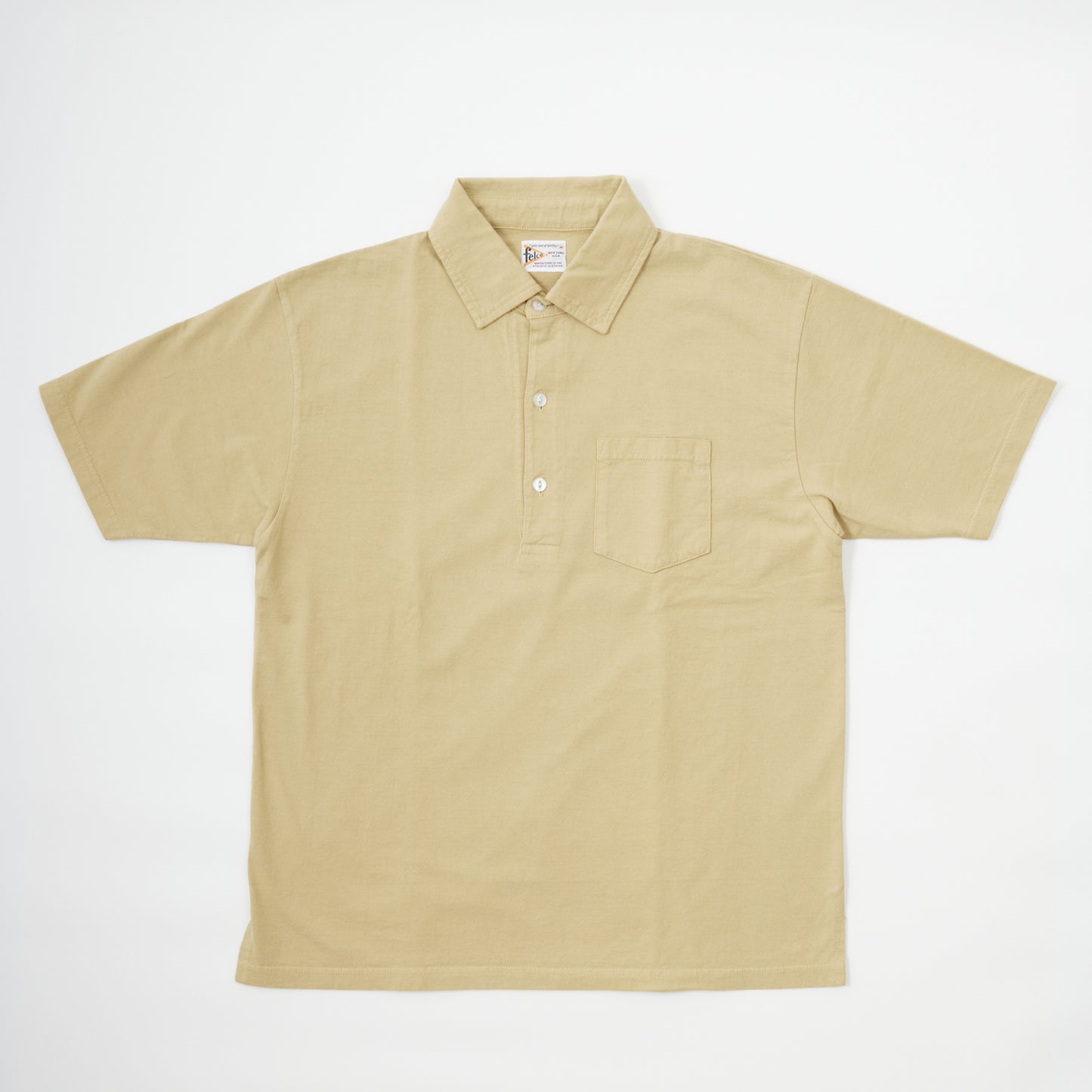 FELCO S/S POLO SHIRT W/3CAT EYE BUTTON 7oz 18SINGLE JERSEY