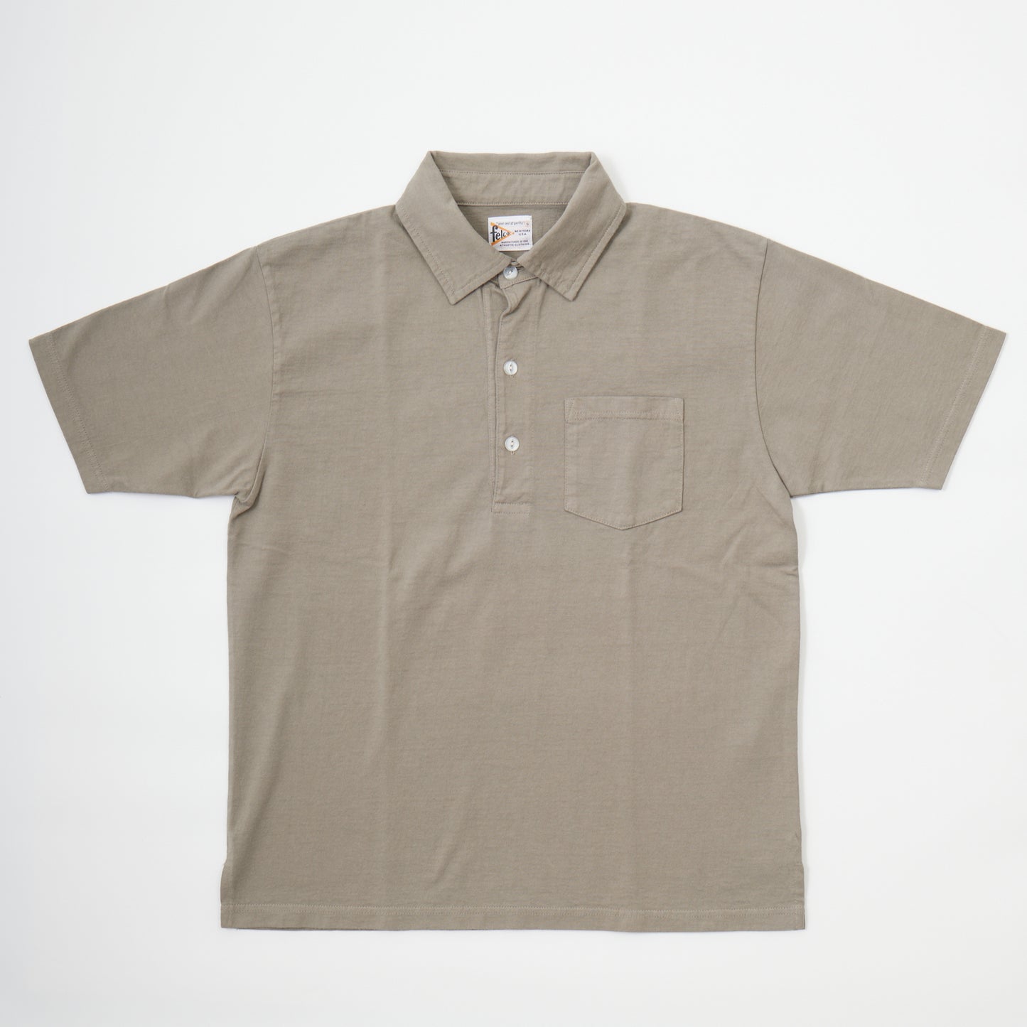 FELCO S/S POLO SHIRT W/3CAT EYE BUTTON 7oz 18SINGLE JERSEY