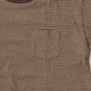 FELCO S/S MOCK NECK NARROW STRIPE POCKET TEE