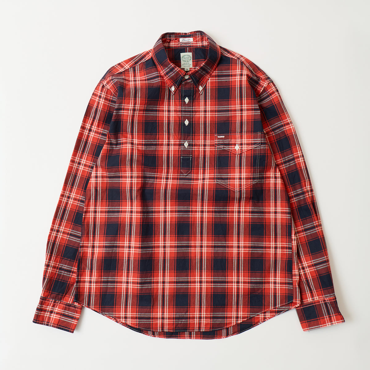 KEATON CHASE USA L/S CLASSIC FIT PULLOVER BD SHIRT TWILL CHECK - 3 COLORS