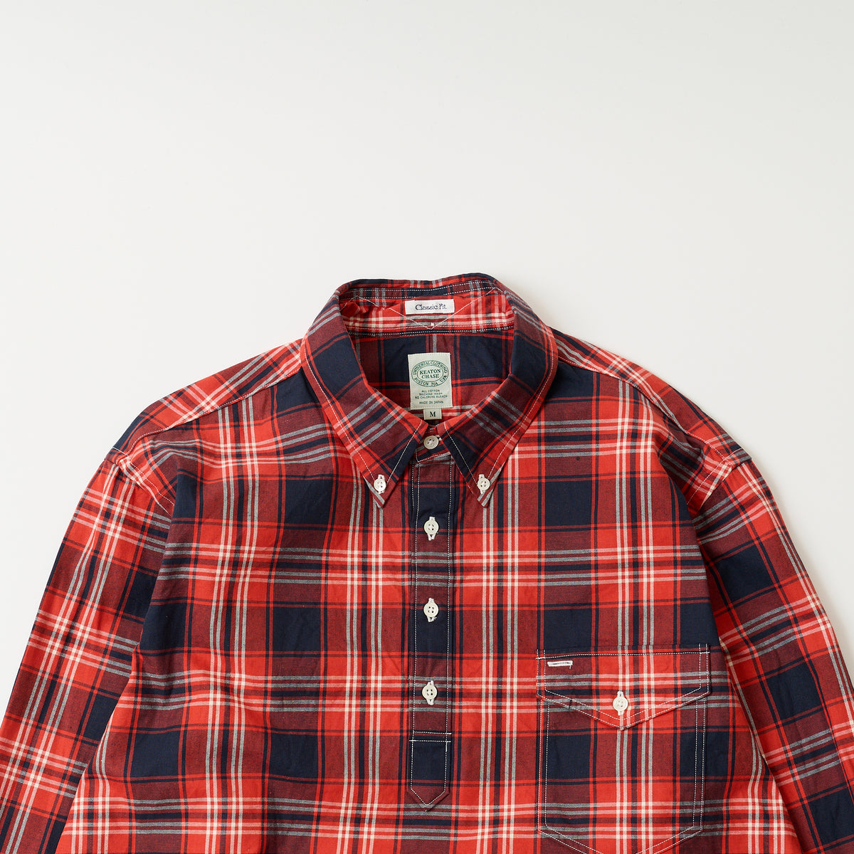 KEATON CHASE USA L/S CLASSIC FIT PULLOVER BD SHIRT TWILL CHECK - 3 COLORS