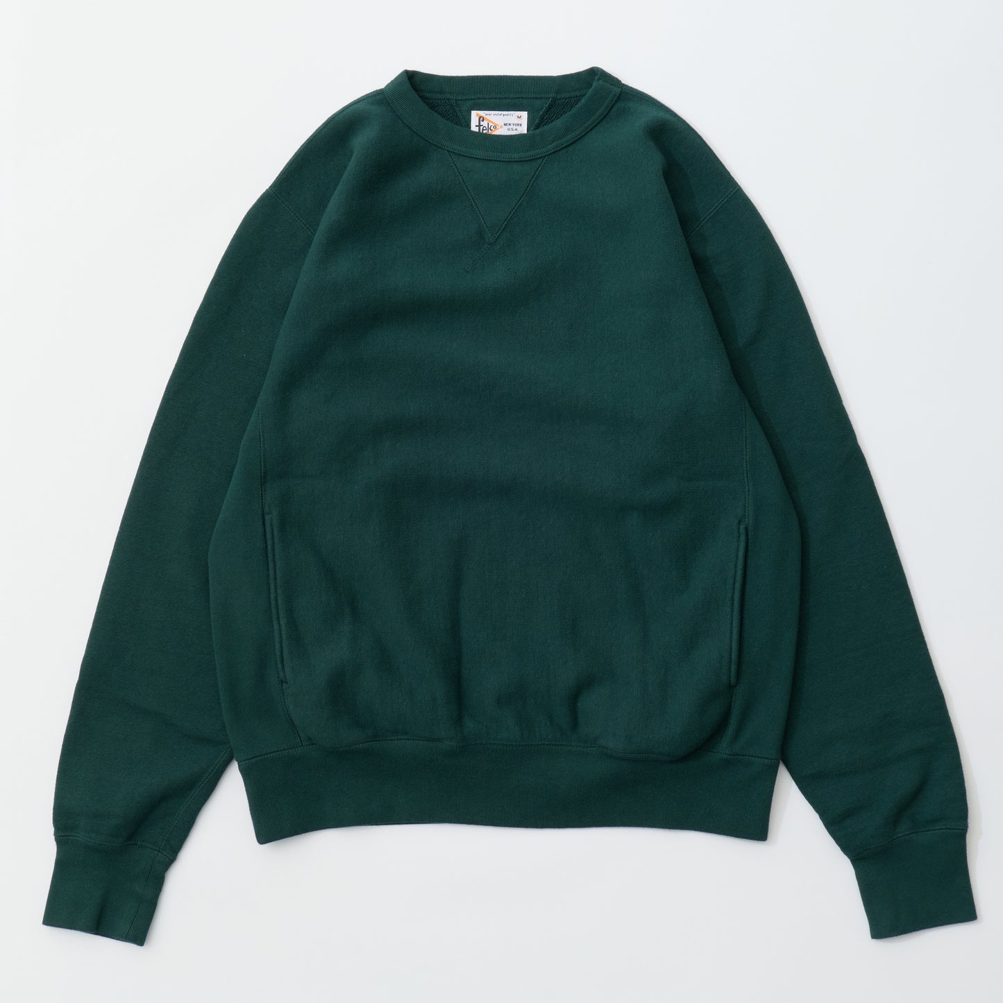 FELCO 16oz TERRY CLASSIC FIT INVERSE WEAVE DOUBLE V GUSSET SET IN CREW SWEAT W/SLASH POCKET - 14 COLORS