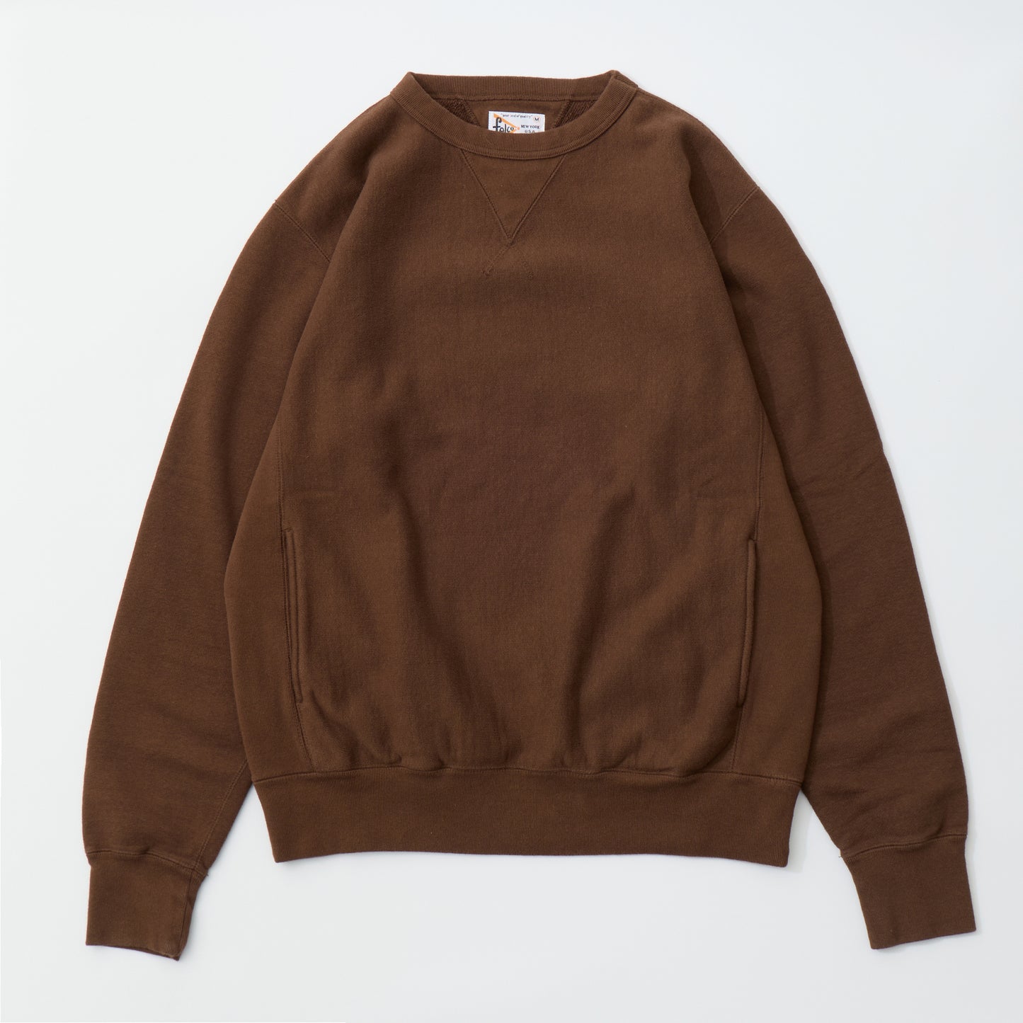 FELCO 16oz TERRY CLASSIC FIT INVERSE WEAVE DOUBLE V GUSSET SET IN CREW SWEAT W/SLASH POCKET - 14 COLORS