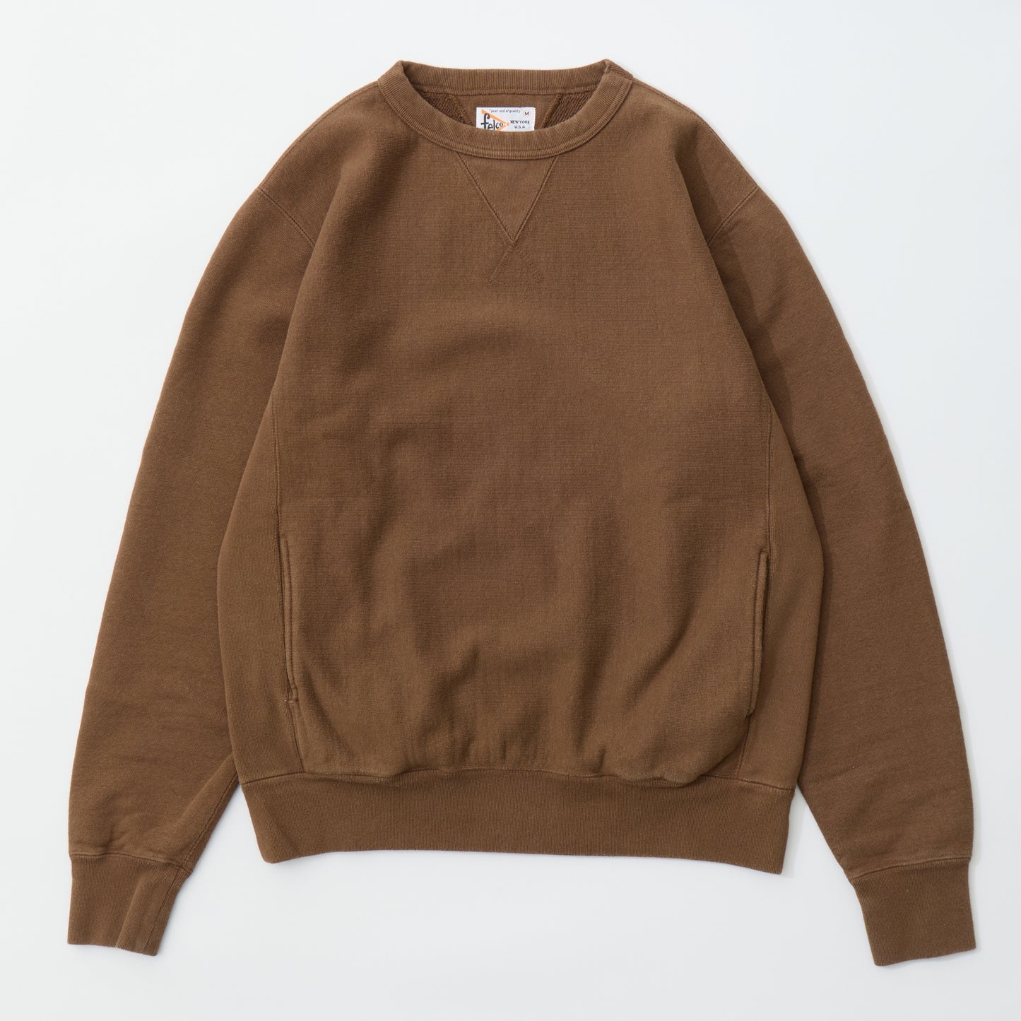 FELCO 16oz TERRY CLASSIC FIT INVERSE WEAVE DOUBLE V GUSSET SET IN CREW SWEAT W/SLASH POCKET - 14 COLORS