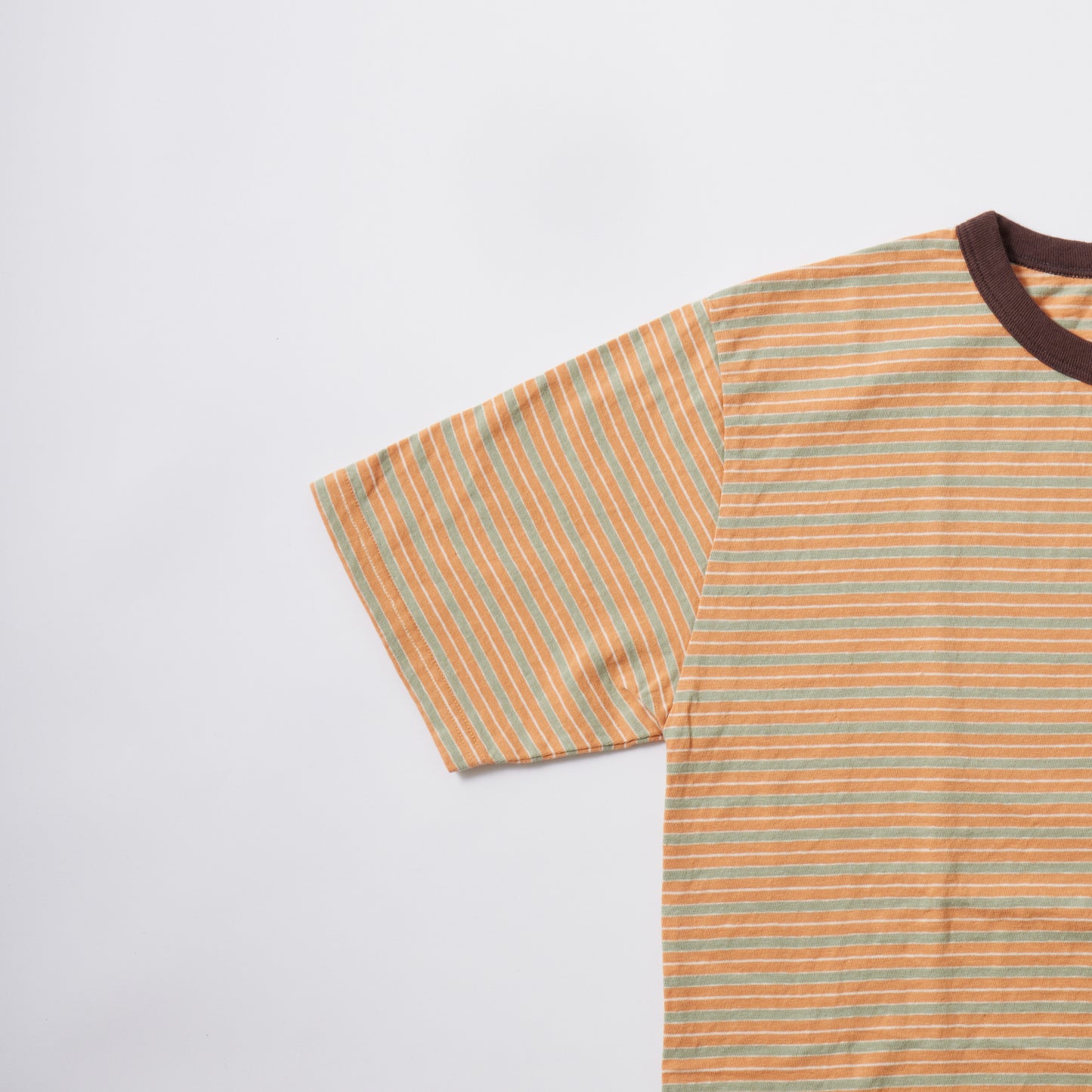 FELCO S/S CREW POCKET T SUMMER STRIPE-LIGHT ORANGE/BROWN