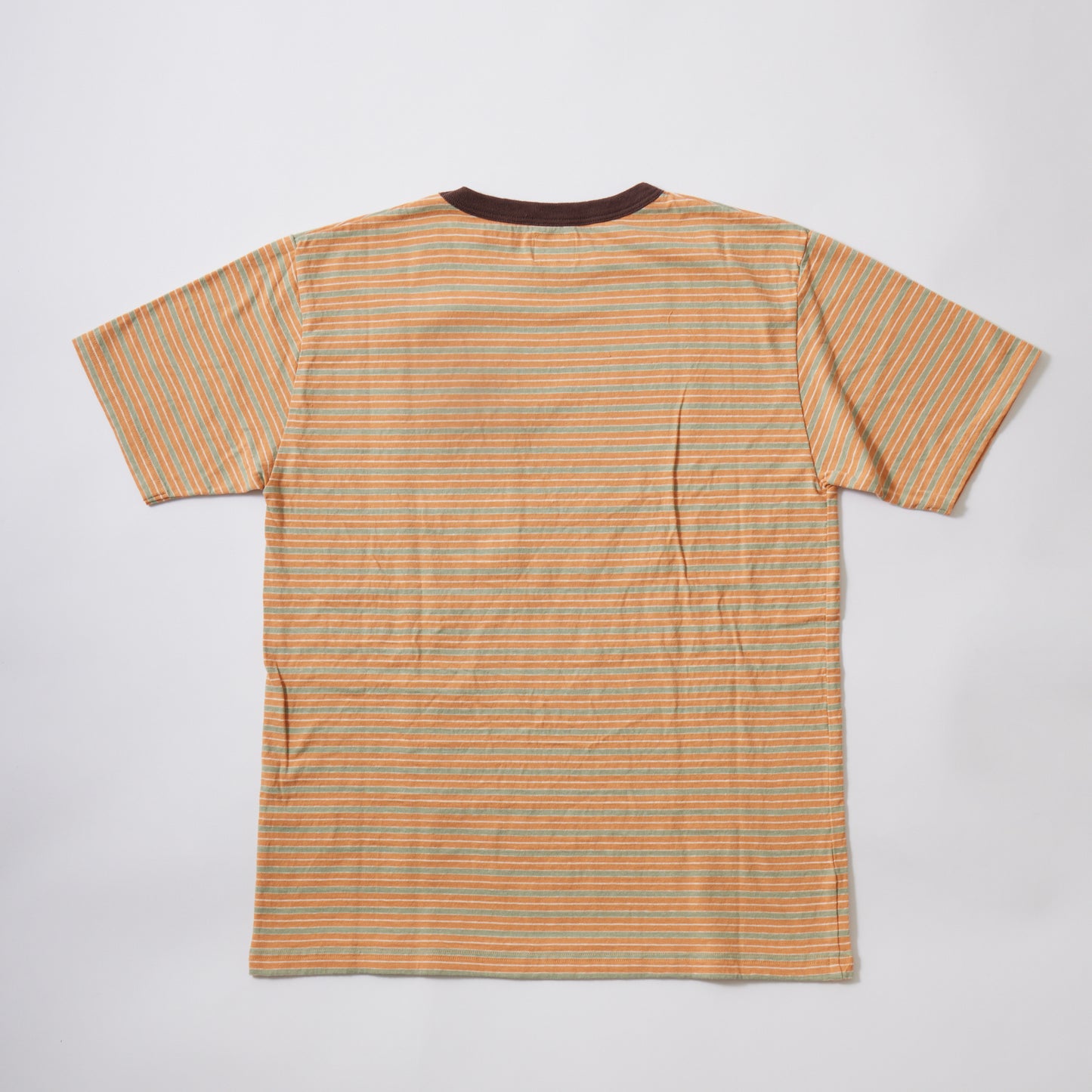 FELCO S/S CREW POCKET T SUMMER STRIPE-LIGHT ORANGE/BROWN