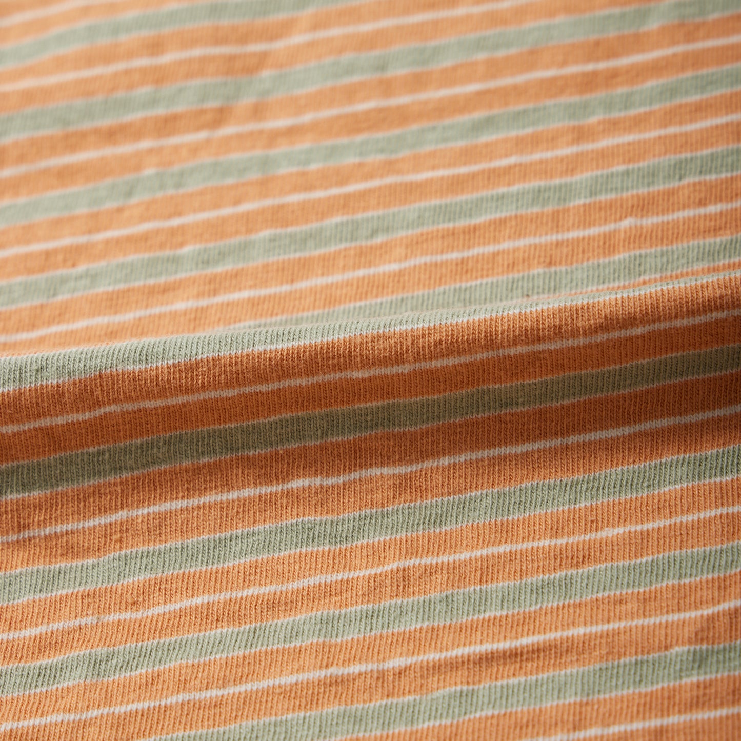 FELCO S/S CREW POCKET T SUMMER STRIPE-LIGHT ORANGE/BROWN