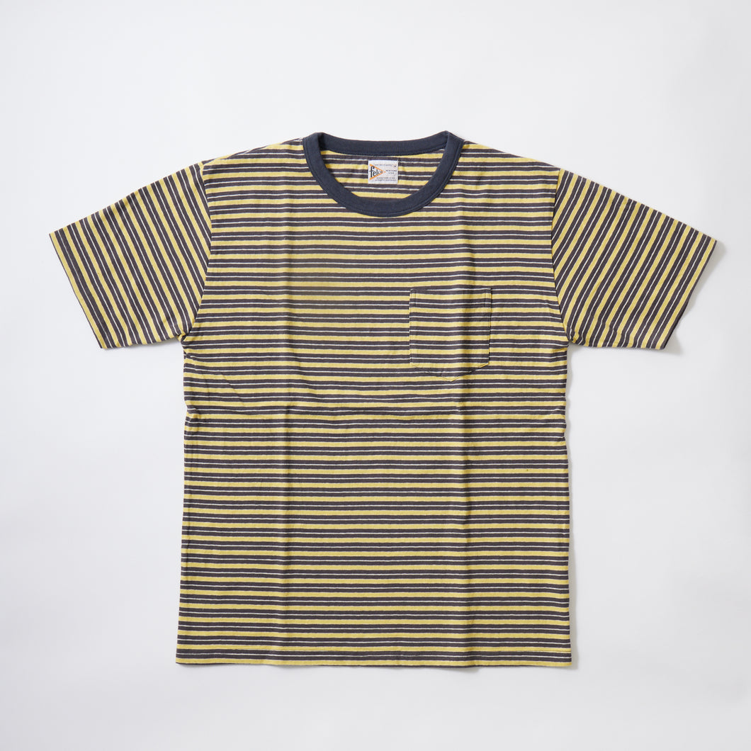 【24SS NEW】FELCO S/S CREW POCKET T SUMMER STRIPE-CHARCOAL / CHARCOAL NAVY