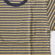 画像をギャラリービューアに読み込む, FELCO S/S CREW POCKET T SUMMER STRIPE-CHARCOAL / CHARCOAL NAVY
