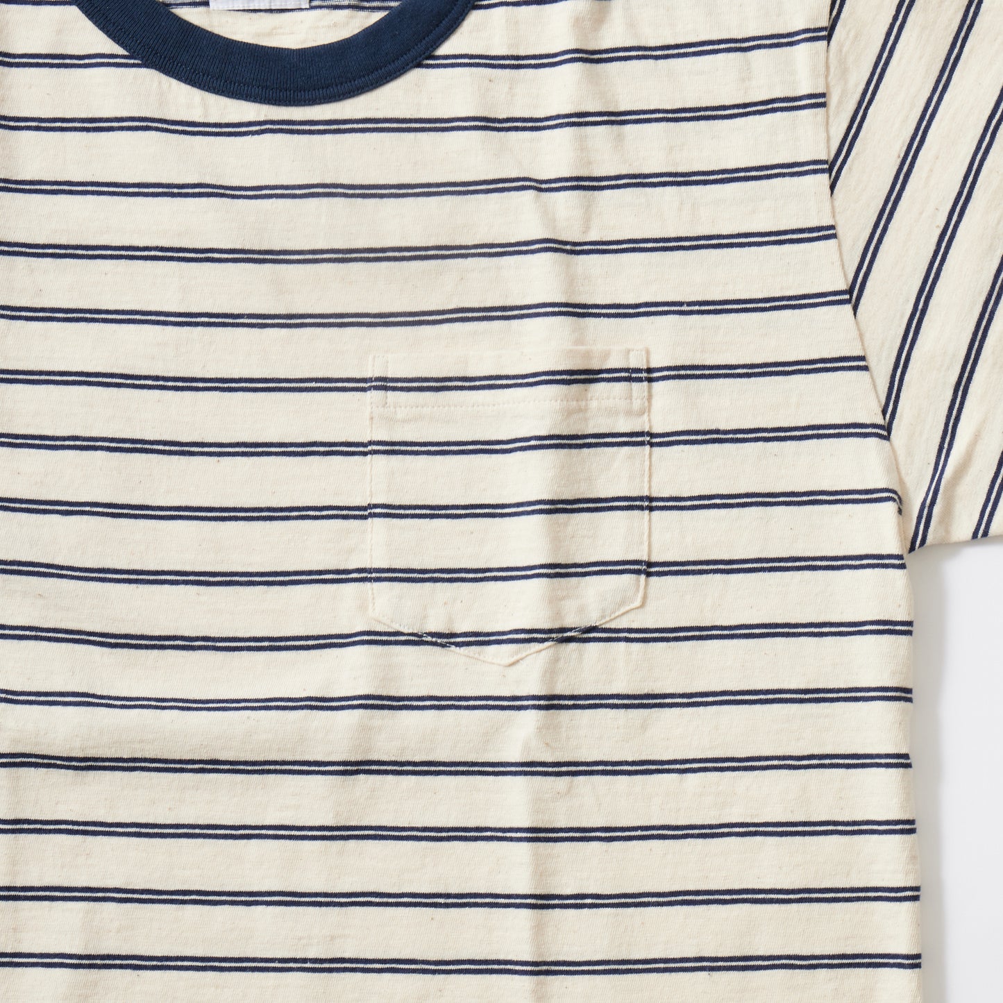 FELCO S/S RINGER POCKET-T VINTAGE STRIPE-NATURAL/NAVY