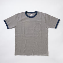 画像をギャラリービューアに読み込む, FELCO S/S RINGER POCKET T-AMERICAN VINTAGE STRIPE-NATURAL/NAVY
