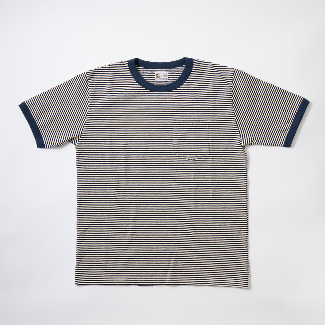 【24SS NEW】FELCO S/S RINGER POCKET T-AMERICAN VINTAGE STRIPE-NATURAL/NAVY