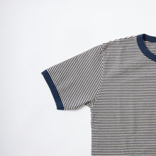 画像をギャラリービューアに読み込む, FELCO S/S RINGER POCKET T-AMERICAN VINTAGE STRIPE-NATURAL/NAVY
