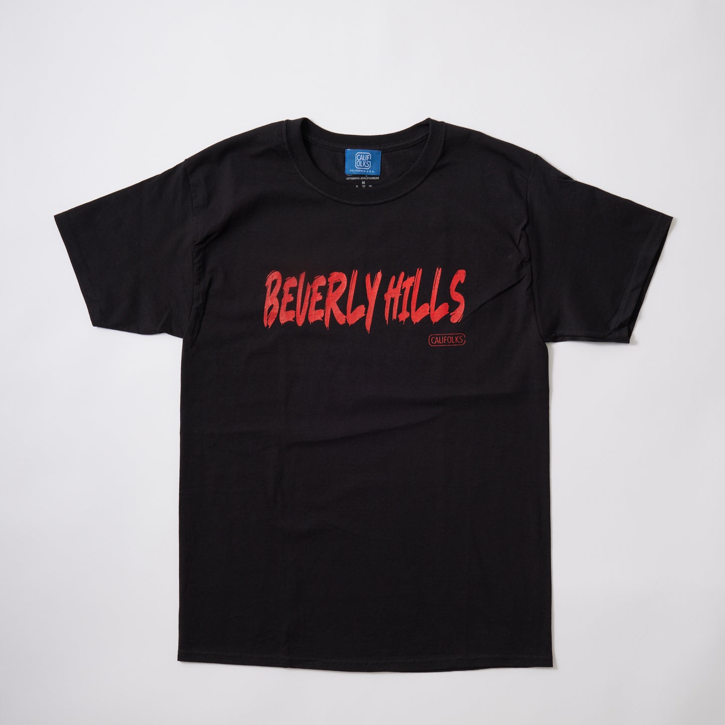 CALIFOLKS S/S WORD PRINT US CHAMPION 6oz CREW T-SHIRT - BEVERLY HILLS