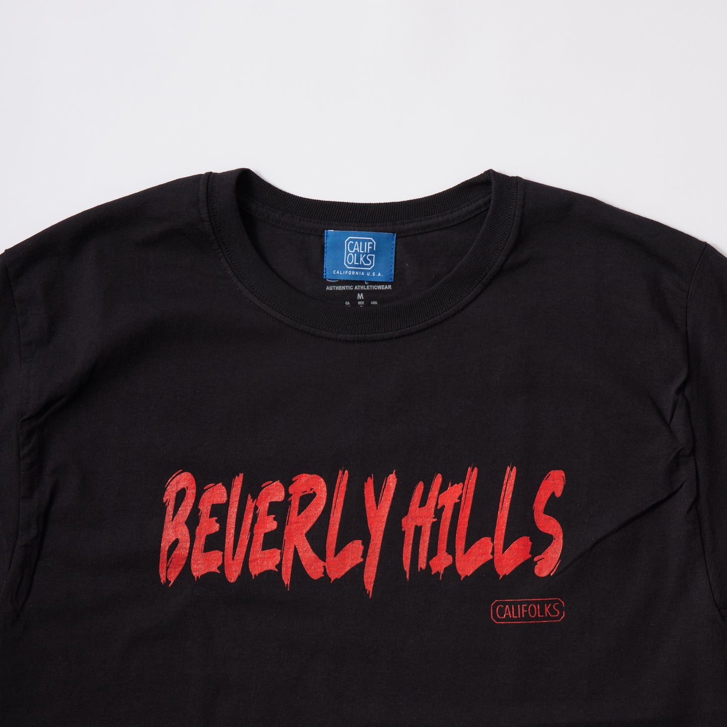 CALIFOLKS S/S WORD PRINT US CHAMPION 6oz CREW T-SHIRT - BEVERLY HILLS