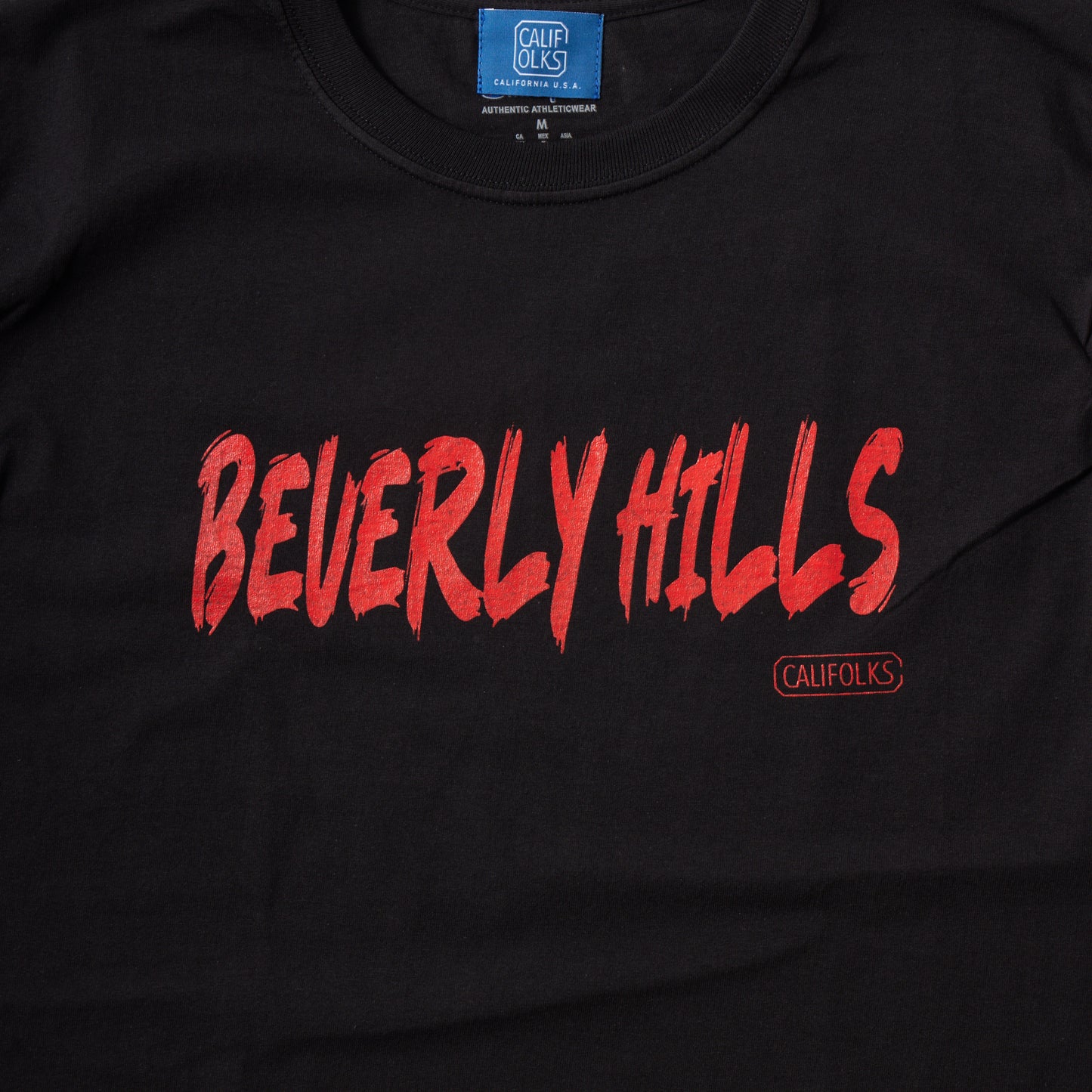 CALIFOLKS S/S WORD PRINT US CHAMPION 6oz CREW T-SHIRT - BEVERLY HILLS