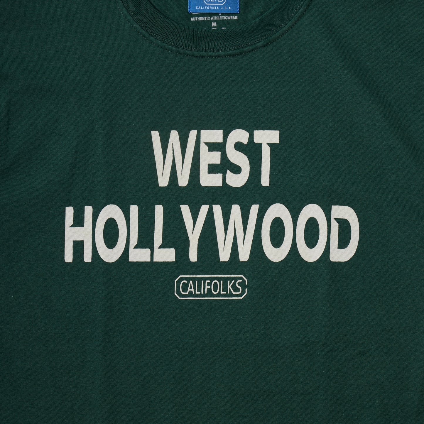 CALIFOLKS S/S WORD PRINT US CHAMPION 6oz CREW T-SHIRT - WEST HOLLYWOOD