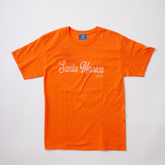 CALIFOLKS S/S WORD PRINT US CHAMPION 6oz CREW T-SHIRT - SANTA MONICA