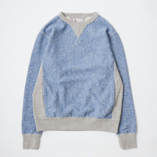 【NEW】FELCO CLASSIC FIT L/S INVERSE WEAVE V GUSSET CREW SWEAT W/SLASH POCKET 16oz HEAVY WEIGHT TERRY - TWISTED BLUE