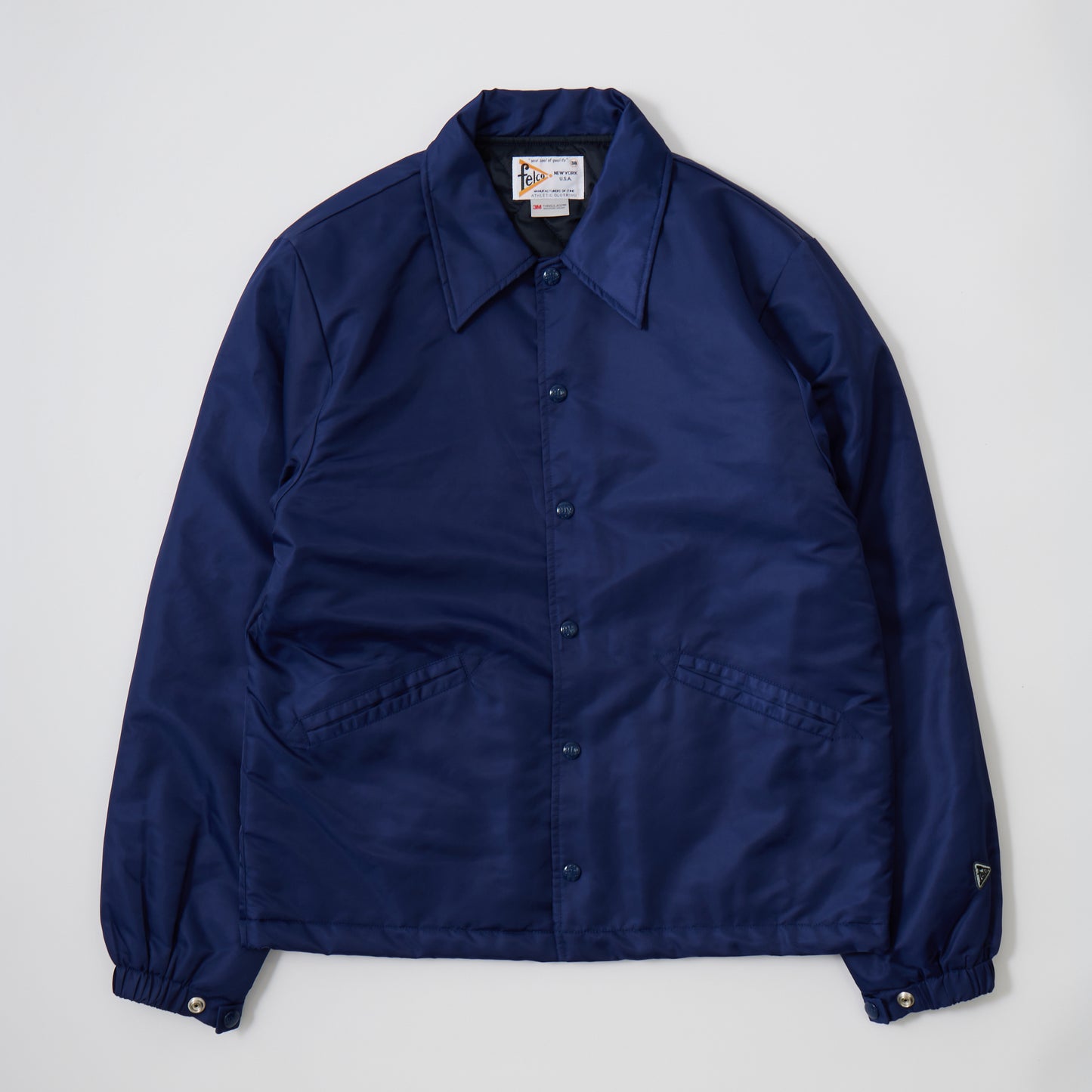 【NEW】FELCO CLASSIC FIT OXFORD NYLON SATIN BASEBALL COACH JACKET W/QUILT  THINSULATE LINING - 4 COLORS