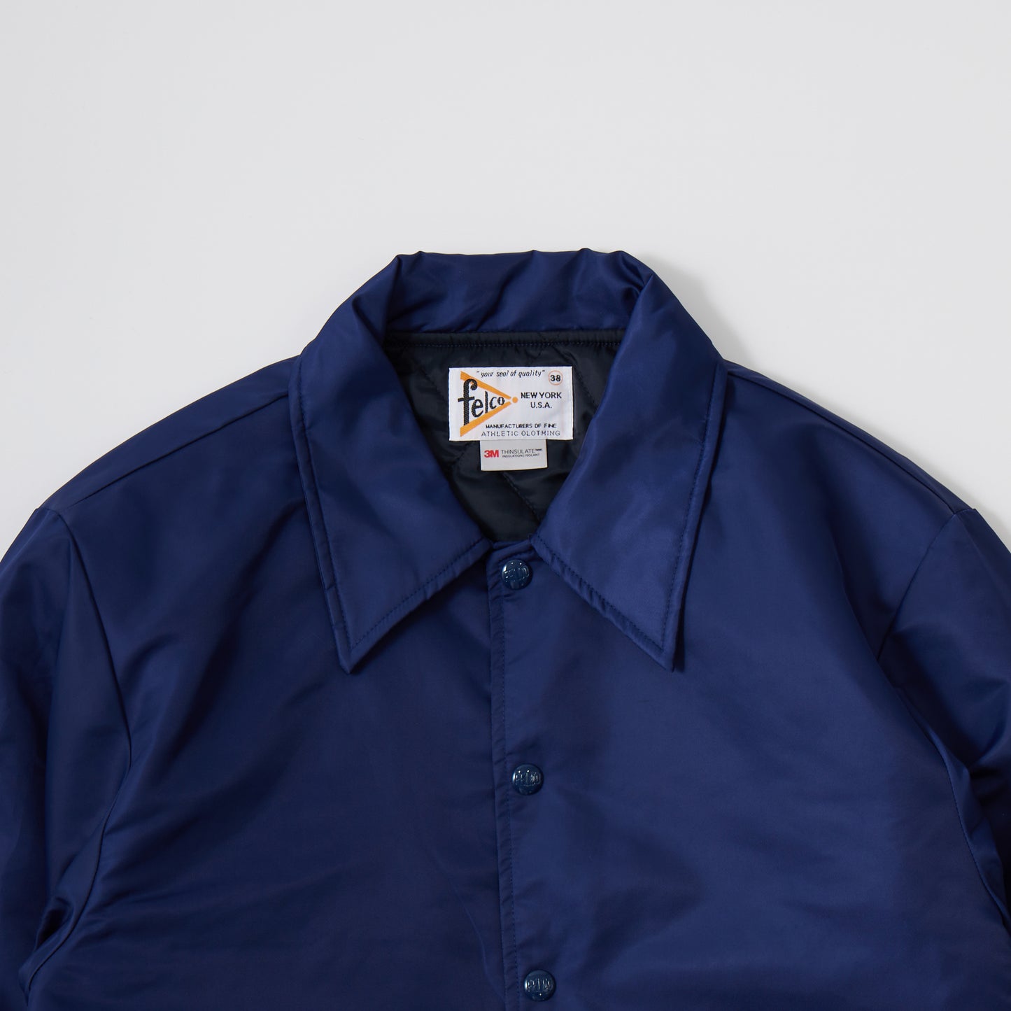 【NEW】FELCO CLASSIC FIT OXFORD NYLON SATIN BASEBALL COACH JACKET W/QUILT  THINSULATE LINING - 4 COLORS