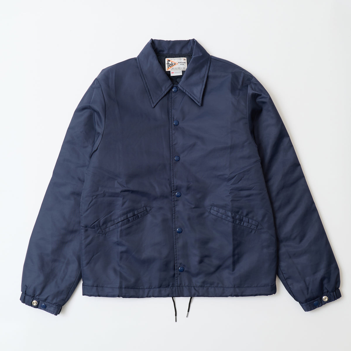 FELCO CLASSIC FIT OXFORD NYLON SATIN BASEBALL COACH JACKET W/QUILT THINSULATE LINING - 5 COLORS