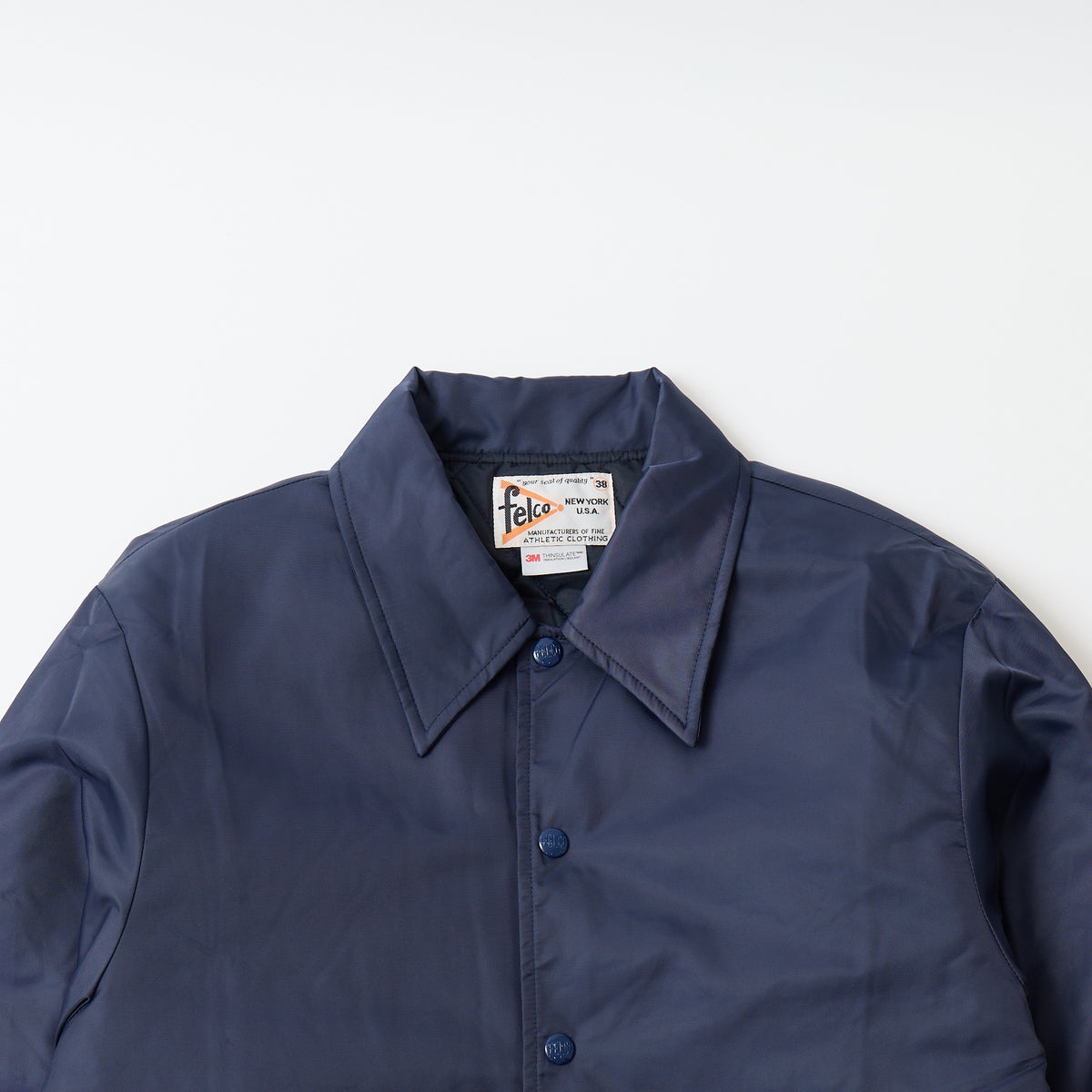 FELCO CLASSIC FIT OXFORD NYLON SATIN BASEBALL COACH JACKET W/QUILT THINSULATE LINING - 5 COLORS