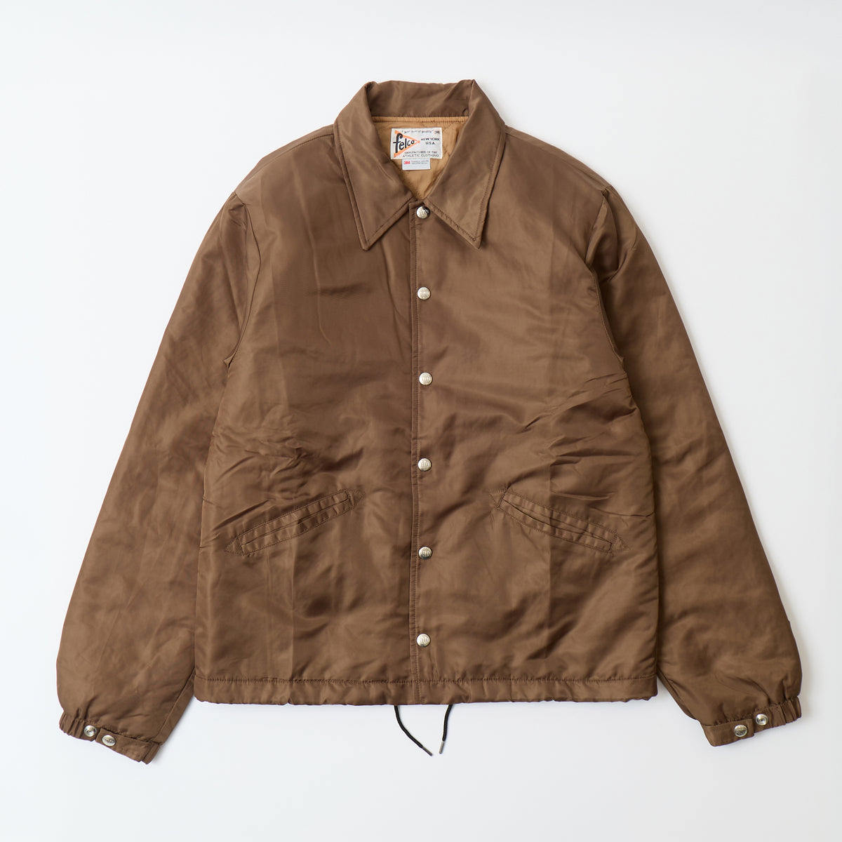 FELCO CLASSIC FIT OXFORD NYLON SATIN BASEBALL COACH JACKET W/QUILT THINSULATE LINING - 5 COLORS